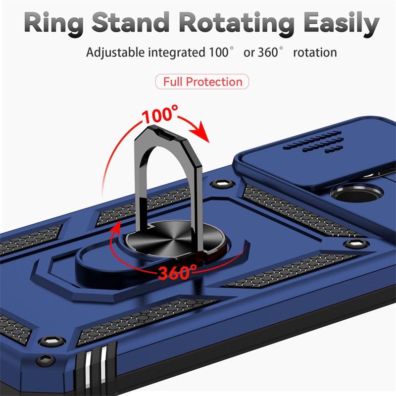 Capa For Xiaomi Redmi 10C Case Armor Slide Camera Protection Ring Stand Phone Cover For Redmy 10C 10 C Redmi10C Shockproof Funda