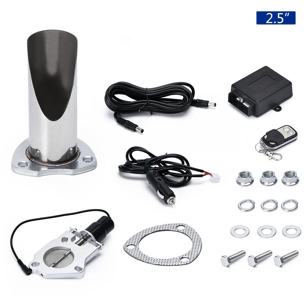 

2,5 3 электрическая выхлопная система из нержавеющей стали, вырез для выхлопных газов, клапан с дистанционным управлением, вырез для выхлопной трубы