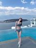Women's Sexy Denim Strapless Bikini Three-Piece Set with Push-Up Padding