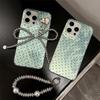 Mint Green Polka Dot Mobile Phone Case Suitable for 15promax Feather Iphone13 Bow Chain 16 Apple 14 Hard