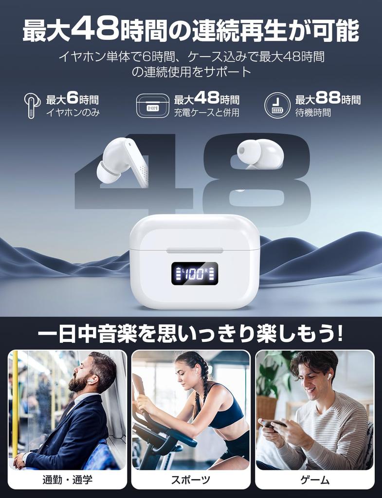 Wireless Bluetooth Earbuds with Sound Quality Deep Noise Left and Right Separate Volume Siri Voice Control In Instruction Manual for Commuting and