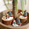 Christmas Cottage Ornament Snowman/Deer/Santa Village Shelf Display Decoration Miniature Landscape Centerpiece