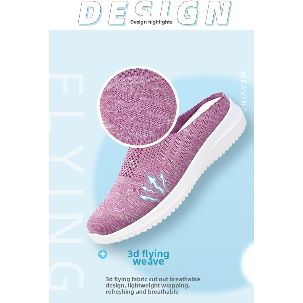 Women's Oversized Cloth Shoes, Breathable Fly Woven Shoes, Soft Soled Casual Shoes