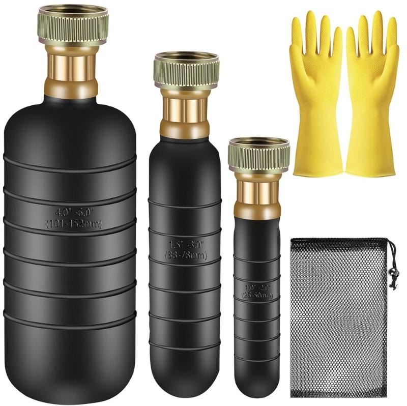 Heavy Duty Rubber Pipe Unclogger Tool Multi Size Drain Cleaner Easy Use Drain Unclogging Device for 1in to 6in Pipes 1