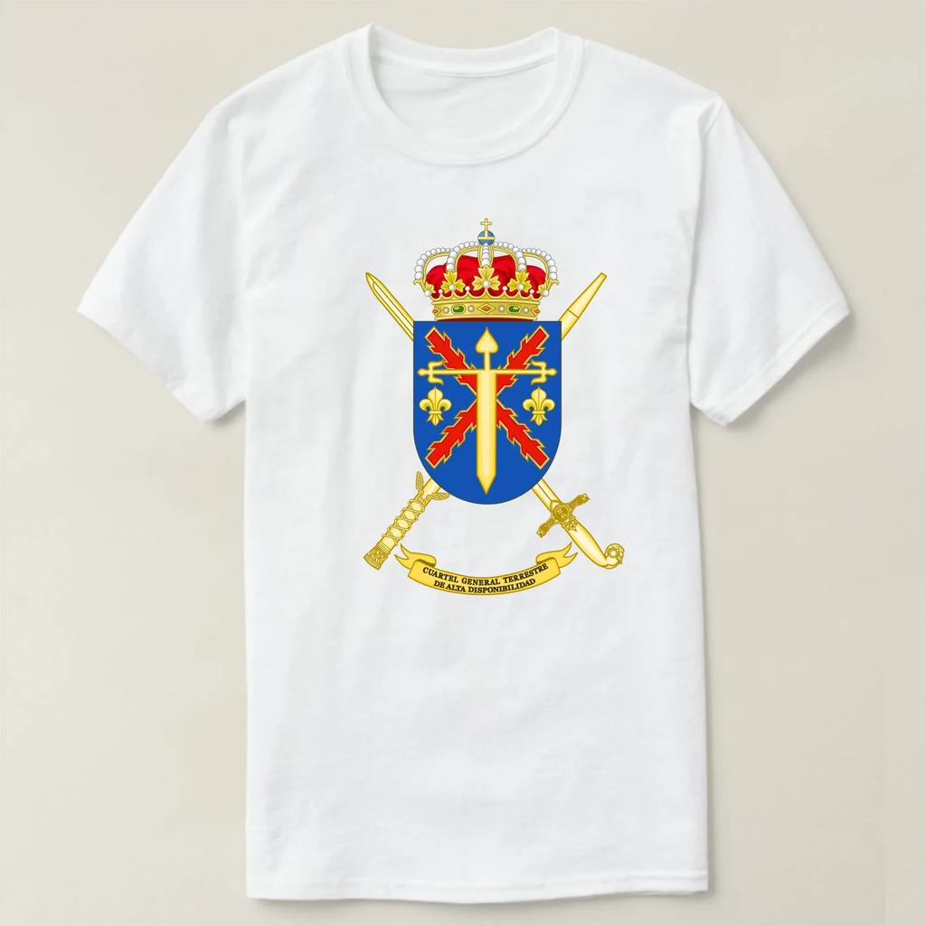 Spanish Army High Readiness Land Headquarters Insignia TShirt 100 Cotton ONeck Short Sleeve Summer Casual Mens Tshirt