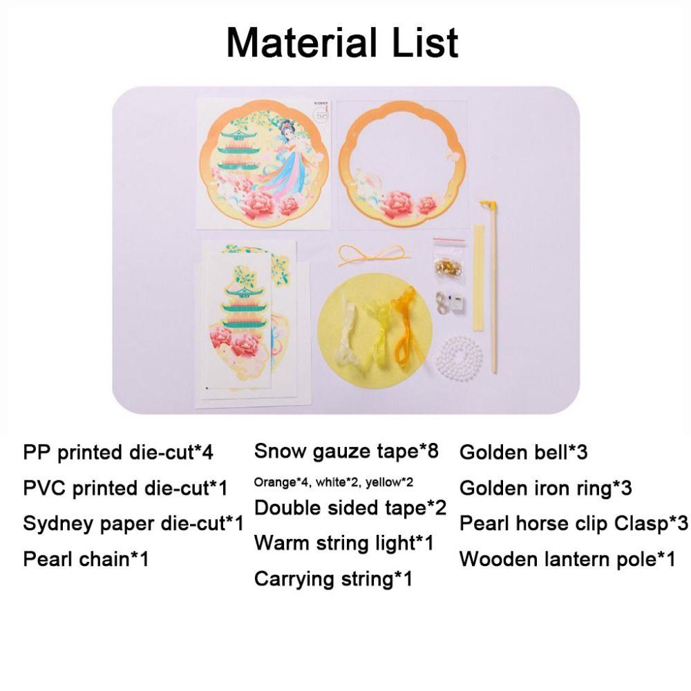 Chinese Style Handheld Rabbit Lantern Handmade DIY Material Bag  for Festival Decor