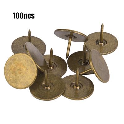 100Pcs Upholstery Nail Flat Head Cyan Bronze Iron Decorative Pin Sofa Furniture Accessories19 X