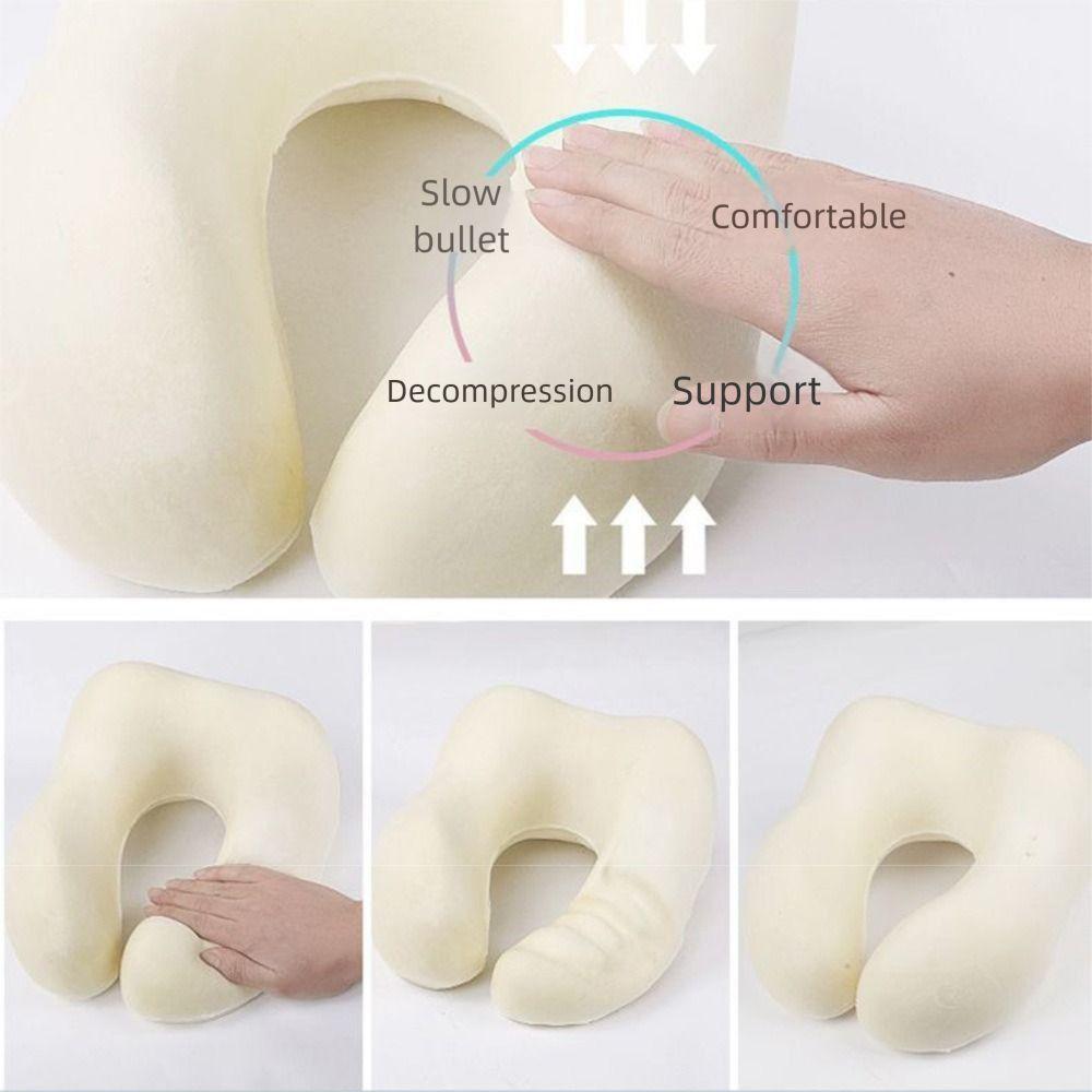Foam U-shaped Travel Pillows Storage Bags Sleeping Neck Pillow Neck Support Cushion  Airplanes