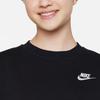 Nike Sportswear Club Fleece Embroidered Loose Sweatshirt Kids Tops Black FD2923-010