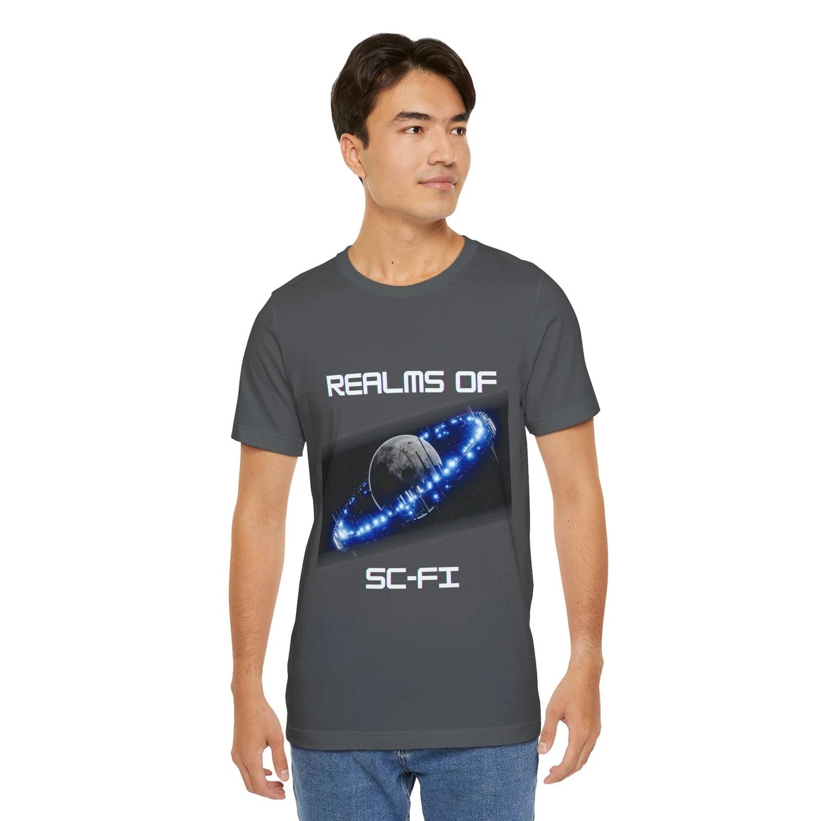 Realms of Sci-Fi T-Shirt | Planet with Glowing Ring, Space Unisex Graphic Tee S