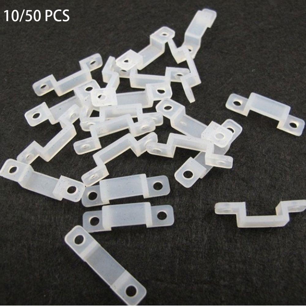 10/50pcs Decorative RGB Single Color White LED Strip Light Lamp Tape 12mm Fixer Silicon Clip