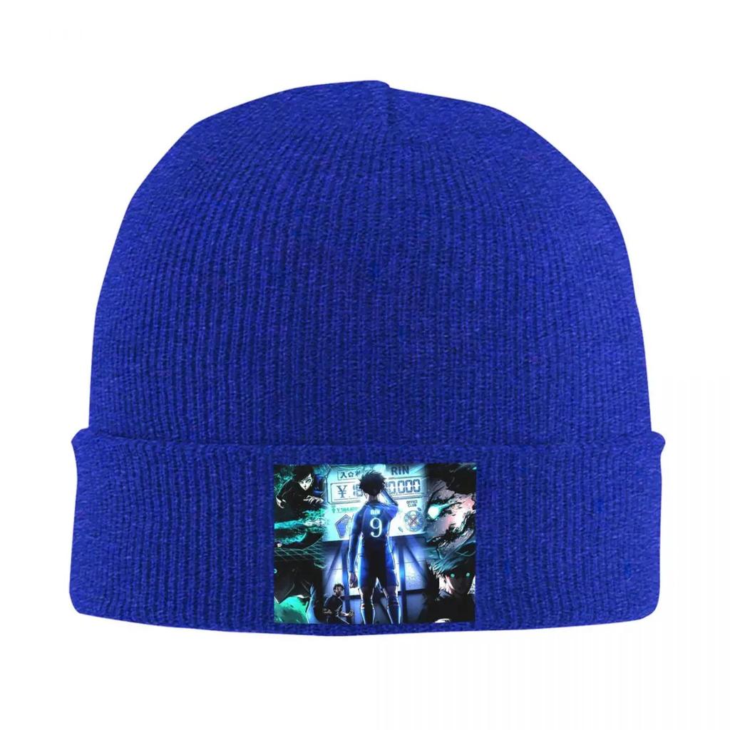 Rin Itoshi Blue Lock Fußball Warme Strickmütze Hip Hop Mütze Herbst Winter Outdoor Beanie Mützen für Unisex Erwachsene