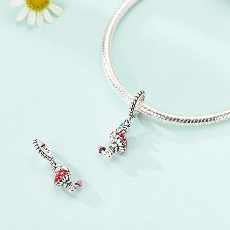 Original Charms Copper Frog And Red Mushroom Beads Fit Platabracelets For Women Jewelry Making Fine Gifts