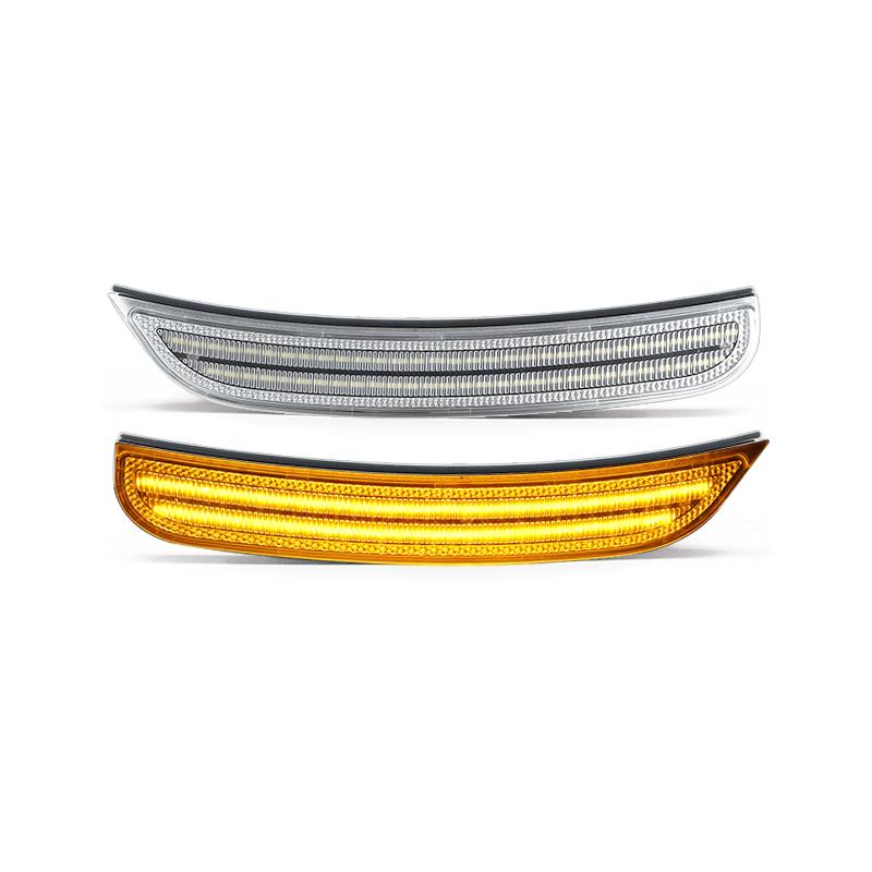 For Dodge Charger 2015-2022 Clear & Smoked Lens LED Side Marker Lamp Amber Front Red Rear Side Fender Reflector Lights