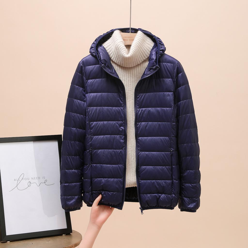 Women's Stand Collar Long Sleeve Puffer Jacket Regular Fit Commuter Style Lightweight Down Jacket