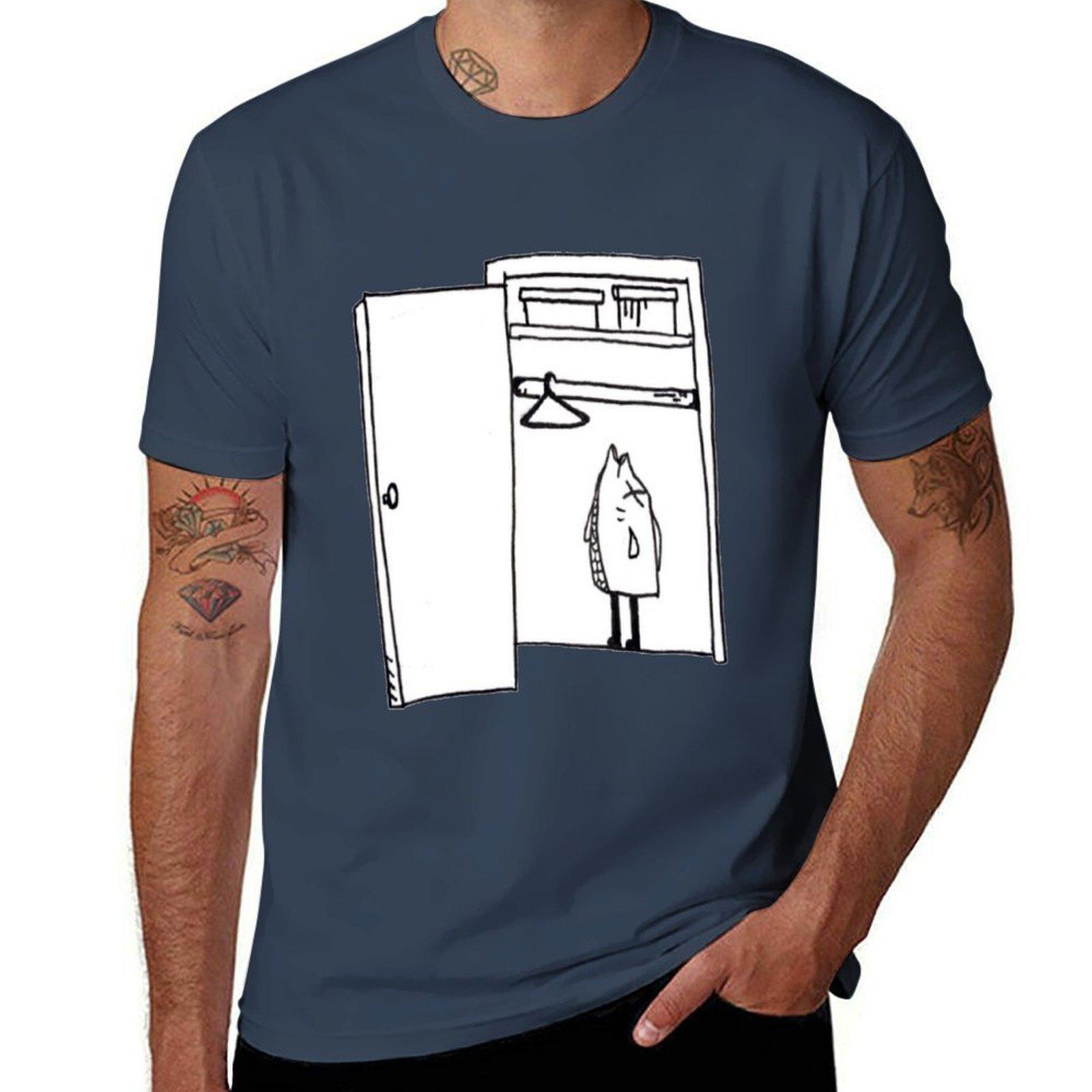 Футболка с логотипом ClosetFish графические футболки для мужчины мужские футболки хлопковые мужские футболки для мужчин повседневная футболка S