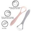 1pcs Travel Portable Double Layer Tongue Scraper Reusable Stainless Steel Oral Mouth Brush Case Non-slip Handle Tongue Scraper