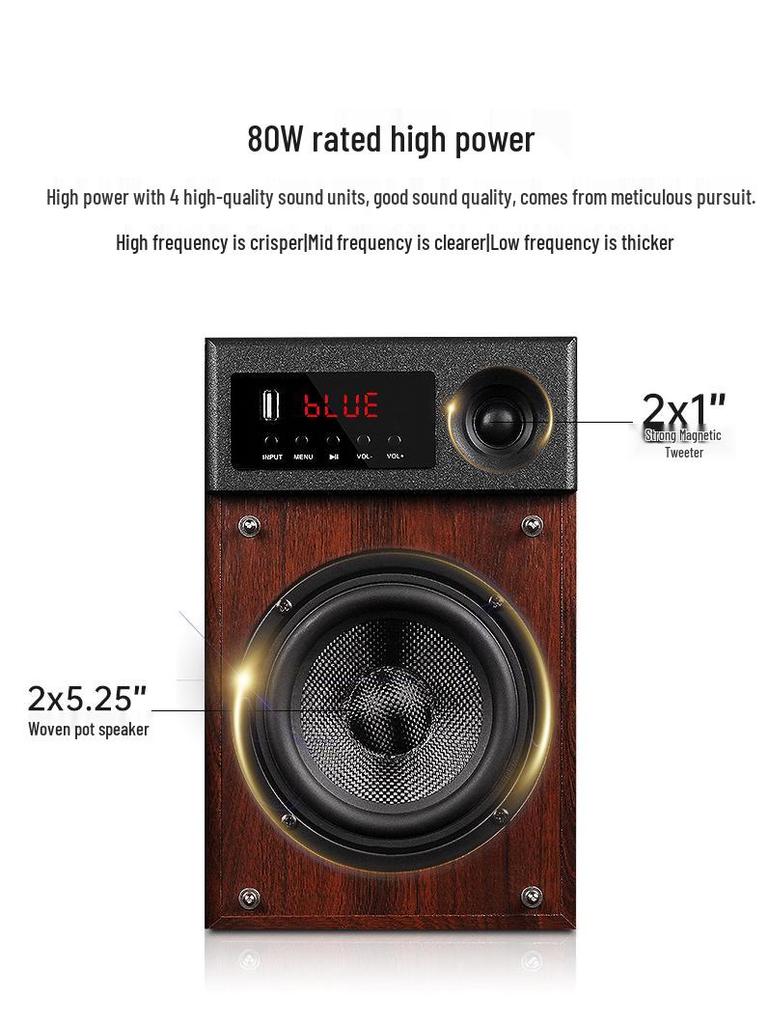 Haoyun HiFi Audiophile 2.0 Desktop Bookshelf Speakers for TV or Computer