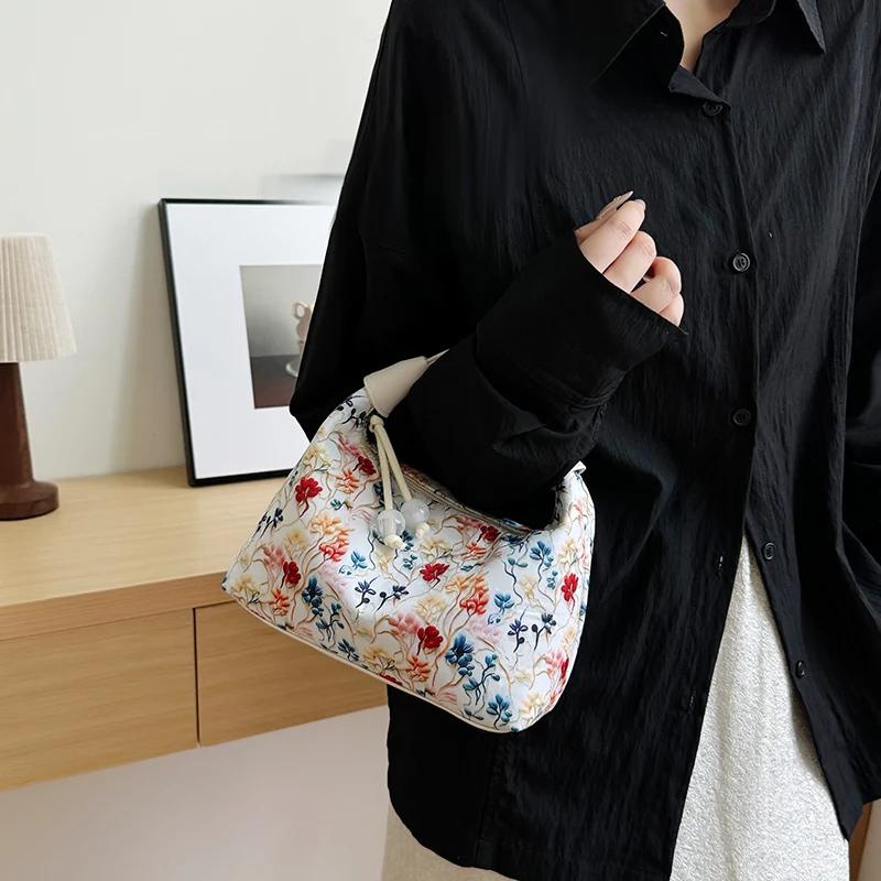 Genți de mână pentru femei, la modă nouă, de lux, de mare capacitate, genți de umăr, moale, casual, cu imprimeu retro, genți la subrat pentru doamne