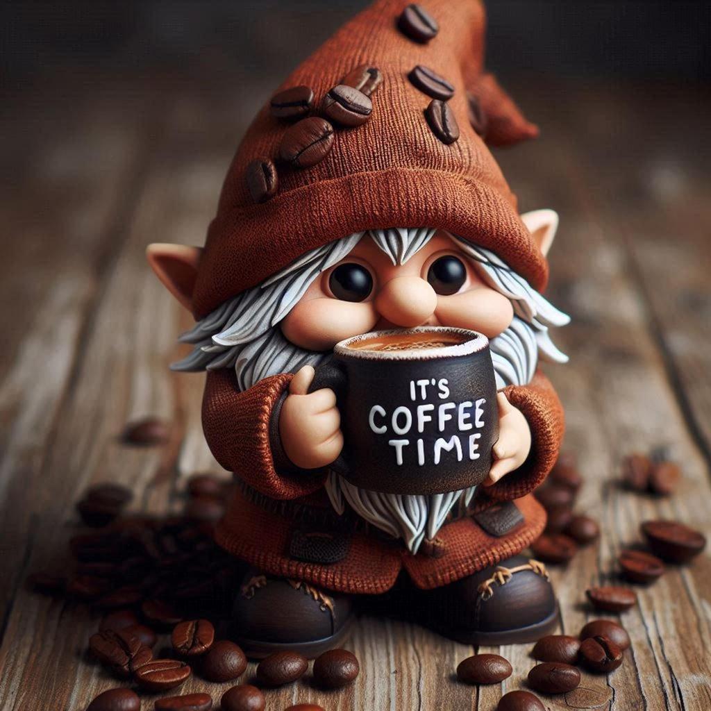 Handmade Coffee Dwarf Statue Coffee Gnomes Figurines Dwarf Kitchen Tray Table Ornament for Indoor Kitchen Living Room