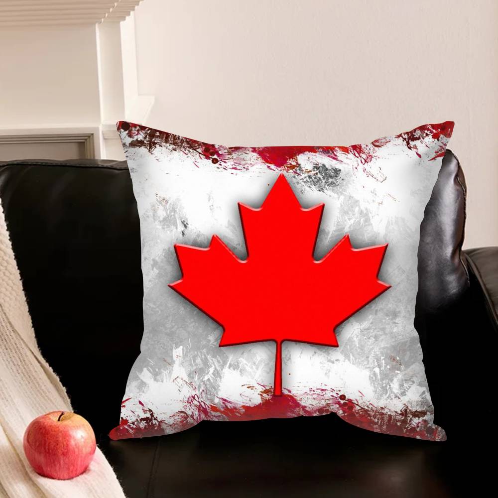 Maple Leaf Canada Flag Various Sizes Square Pillowcase For Car Home Bedchamber Decor