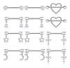 Set da 6 Paia di Anelli per Capezzoli da Donna 14G Acciaio Inossidabile 316L Zircone Cuore Stella Luna Fiore CZ Bilanciere Piercing Gioielli 14G Capezzolo