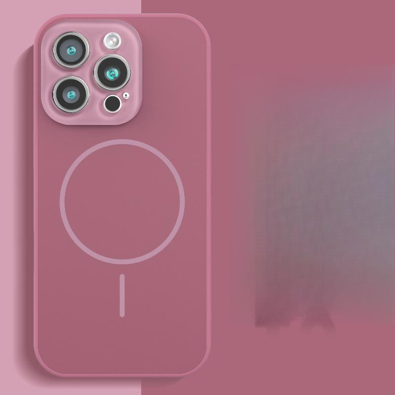 

Подходит для чехла для телефона Apple 16promax, Жидкое магнитное кольцо для кристальной линзы, Однотонный противоударный жесткий чехол для iPhone15 iPhone 12