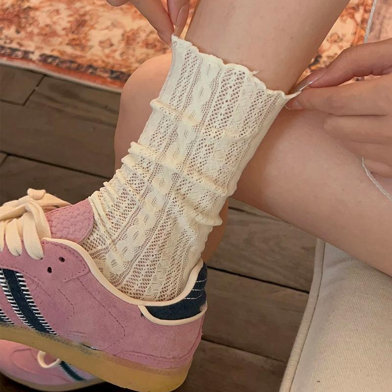 2026 Fashion Women's Sweet Lace Summer Socks Japanese Vintage Hollow Out Mesh Soft Lolita Kawaii Sockings High Quality Sockings