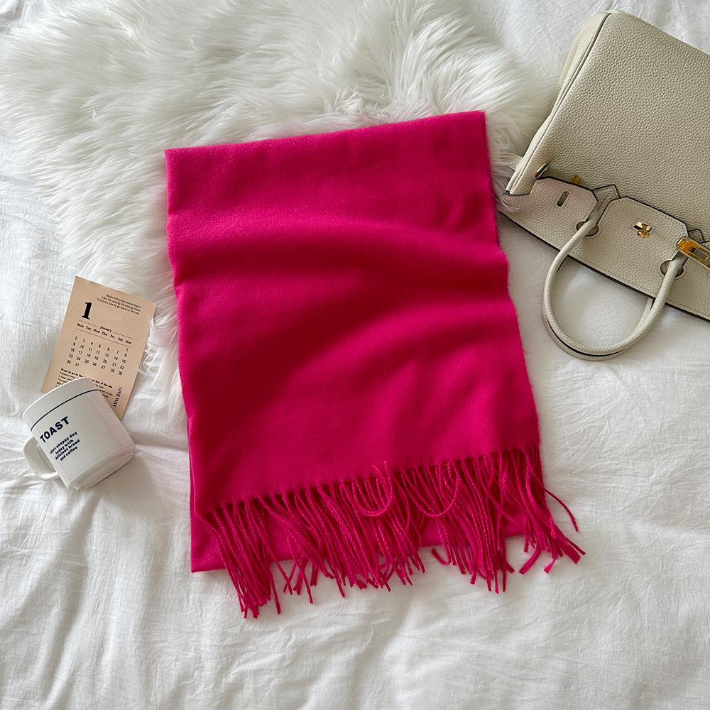 Scarf Women's Solid Color Winter New Fashion Mid Length Warm Scarf Shawl Scarf