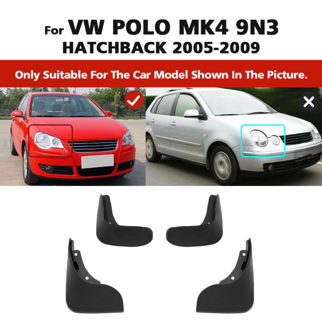 4 STÜCK Auto Schmutzfänger Spritzschutz Kotflügel Auto Schmutzfänger Kompatibel mit VW Polo Mk4 9N3 2005 2006 2007 2008 2009