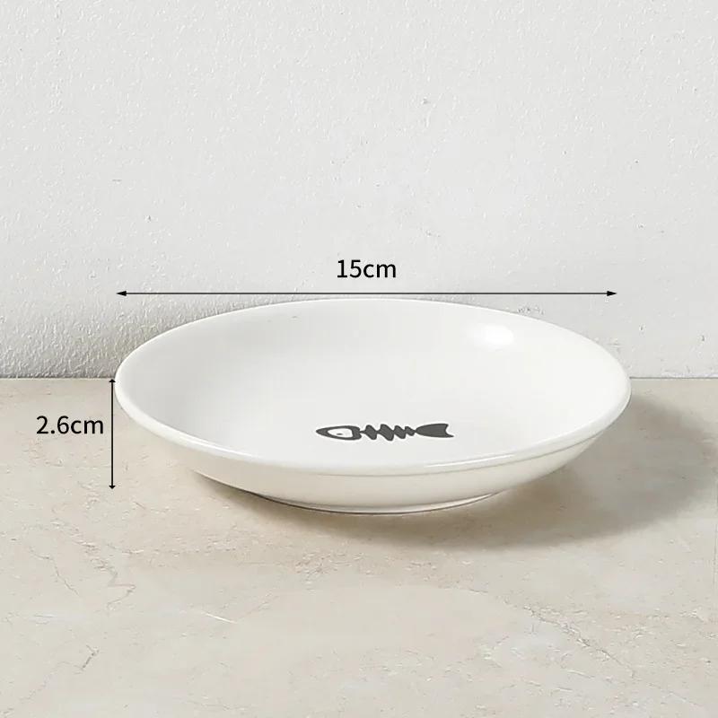 Ceramic Pet Bowl Cat Food Feeding Double Dish Stainless Steel Raised Stand Kitten Dog Water Feeder Durable Pet Accessories