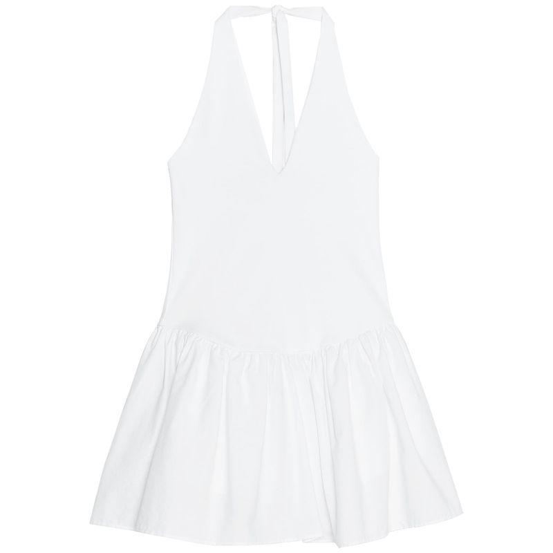 Zaprha 2025 New Sexy Seaside Vacation Style Bowknot Decoration Halterneck Patchwork Dress 0085338