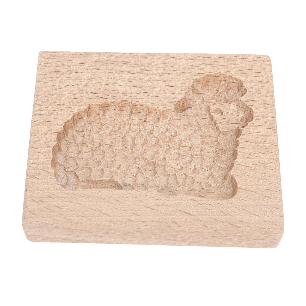 Carved Wooden Gingerbread Cookie Mold Biscuit Chocolate Press Cutter 3D Baking Sheep Stamp Mould