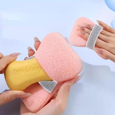 1/4PCS Sac à Savon Éponge Bain Nettoyant Moussant Filet Pochette Exfoliant Corps Éponges Salle de Bain Nylon Poche à Savon