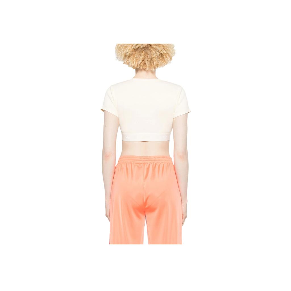 adidas Originals Fashionable Versatile Short Sleeve Pullover T-Shirt Women Tops Light-Beige JD0040