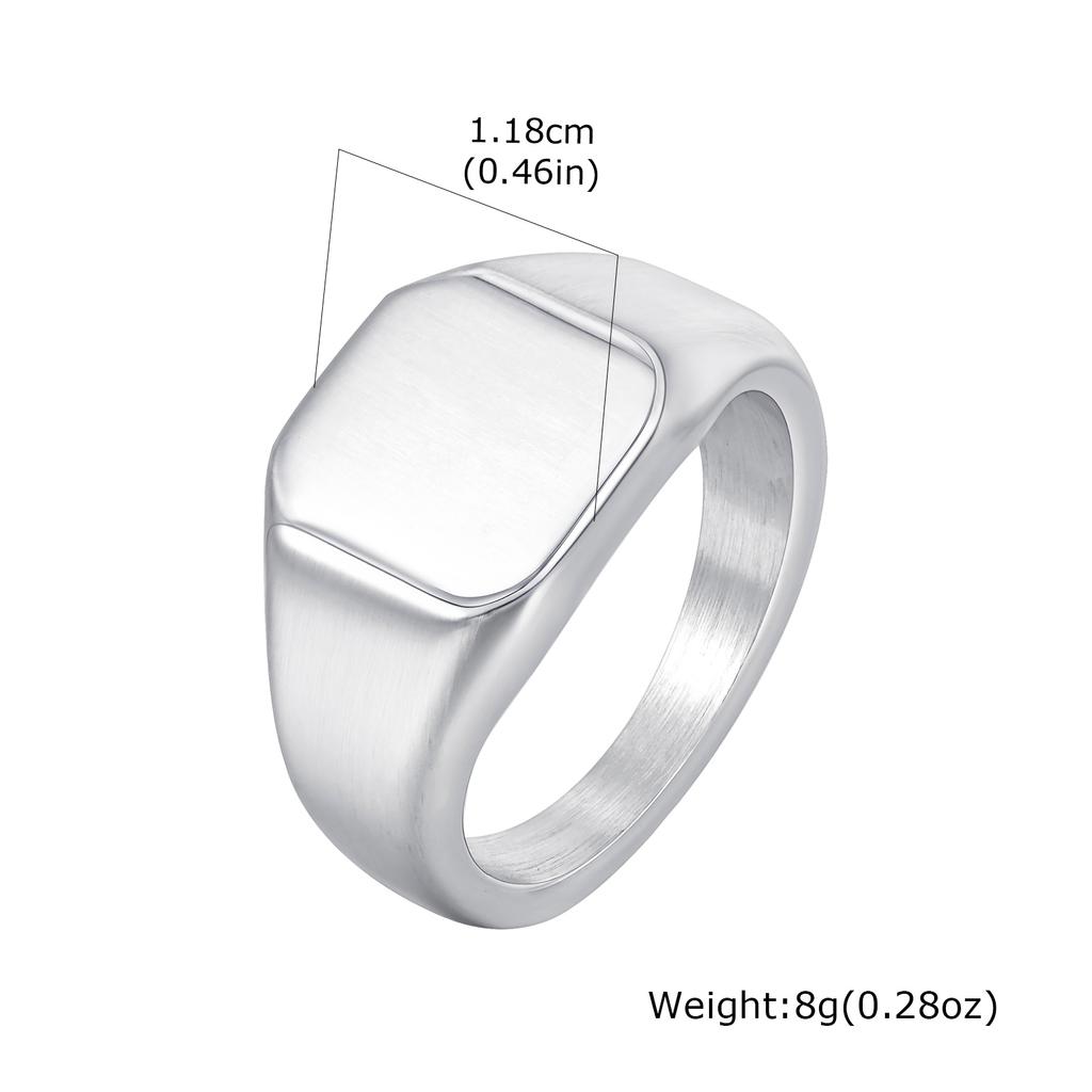 Signet Ring for Men Women,Stainless Steel Personalized Pinky Rings Initials Letter Ring,Engraving Husband Gift for Him