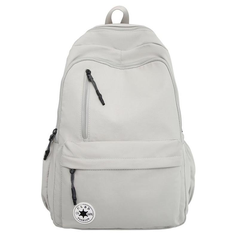 Schoolbag Solid Color Simple Backpack Men's and Women's Trend Original School Bag Students Commuting Light Travel Backpack