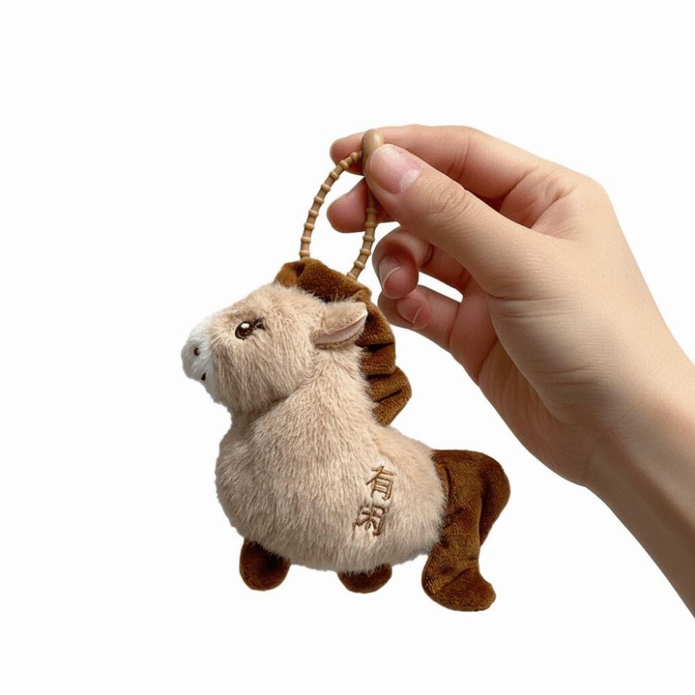 Cute Plush Horse Doll Pendant Cartoon Chinese New Year Gift Zodiac Pony Figurine Birthday Gift