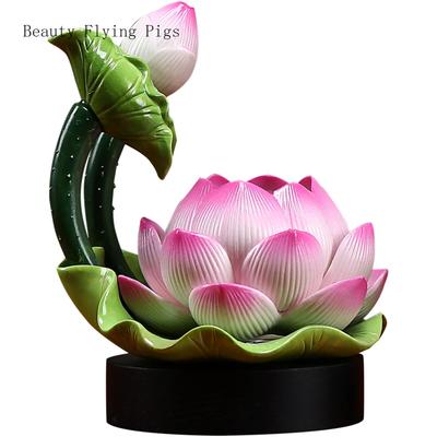 1 Stück Chinesische Keramik Lotus Simulierte Kerzenhalter Opfergaben Buddha Ornamente Feng Shui Buddhismus Heimdekoration
