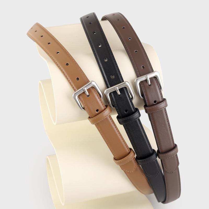 Simple Women'S Pin Buckle Thin Belt, Women'S Matching Shirt, Dress, Waist Belt