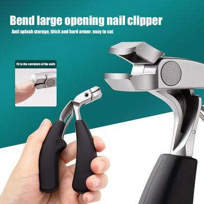 Curved Large Opening Nail Clippers with Splash Proof Design Built-in Storage Slot Efficient and Durable Nail Clippers