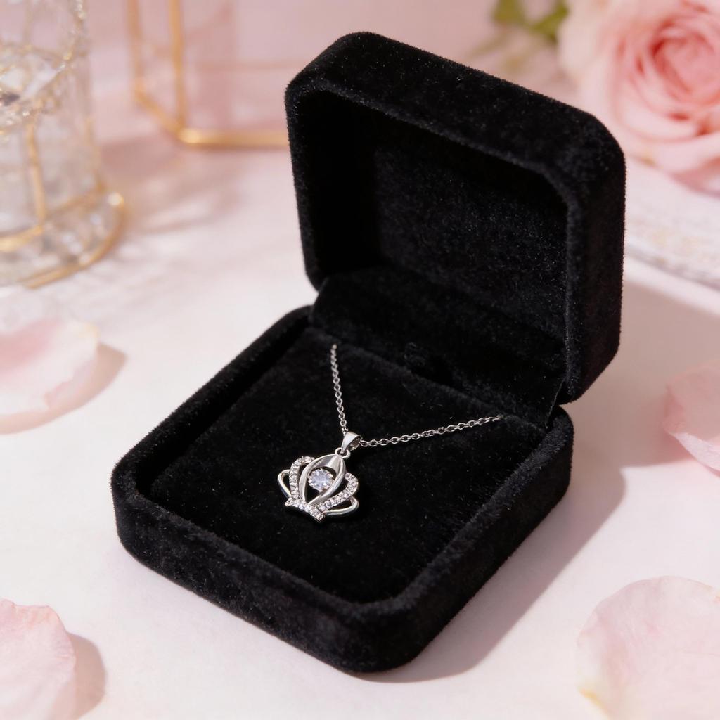 Luxurious Titanium Steel Crown Necklace - Trendy, Versatile Clavicle Chain for Women