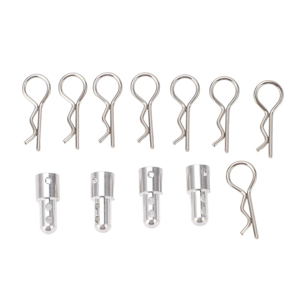 4Pcs RC Body Post Mount Stable High Strength Silver Rugged RC Car Shell Column For MJX 1/14 14301 14302 RC Car