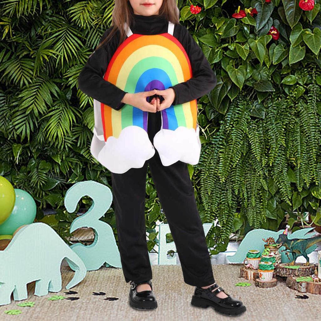 Kids Rainbow Cosplay Costume Children Day for Girls and Boys Party Festivals