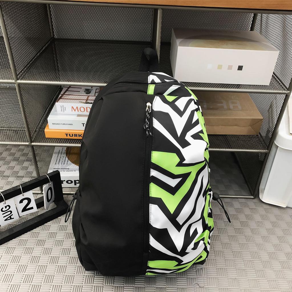 Nouveau Sac à Dos Street à la Mode pour Hommes Collégiens Étudiants Sac d'École Lycéens Graffiti Personnalisé Tendance Sac à Dos de Campus