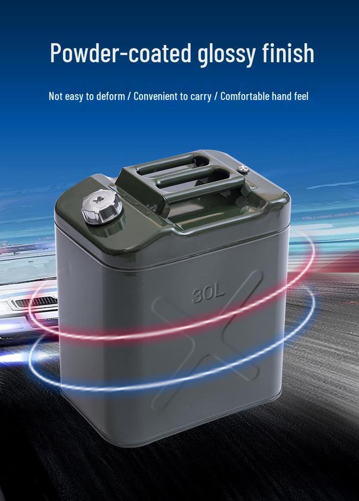 Shenju Portable Aluminum Oil Drum with Square Lid - 10L, 20L, 25L, 30L Options - Thickened Fuel Storage Tank