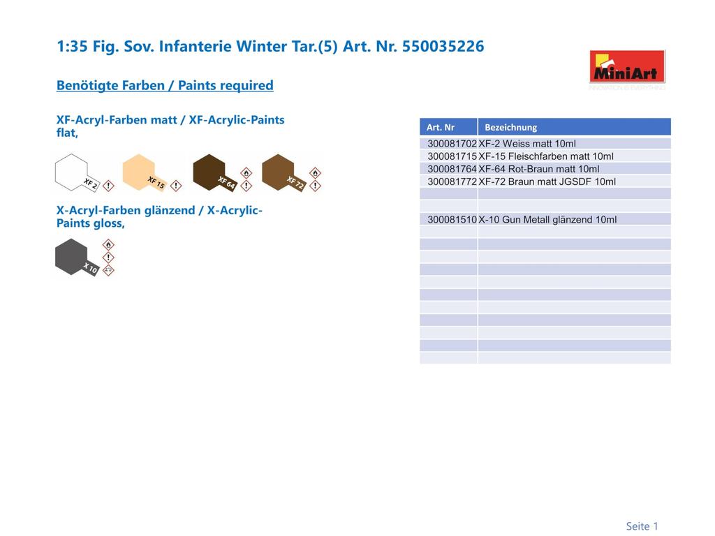 MiniArt Scale Soviet Army Assault Infantry In Winter Camouflage Uniform Plastic Model Kit MA35226 1/35 (5-Piece Set)