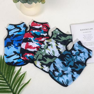 Dog Clothes Pet Sunscreen Clothing Summer New Camouflage Vest Teddy Dog Cat Thin Summer French Vest