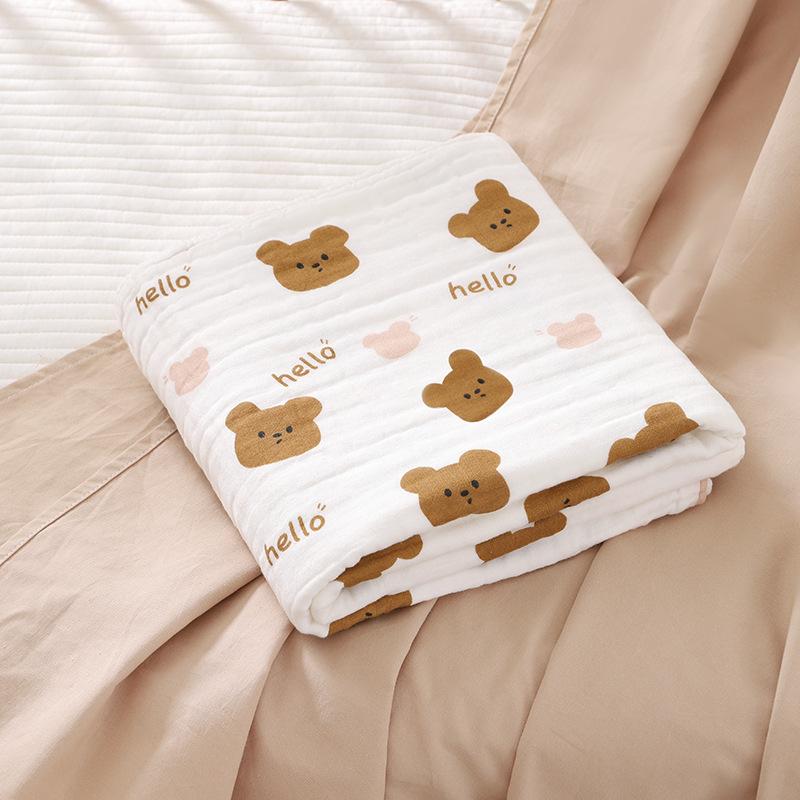 Newborn Baby Bath Towel 4 Layer Cotton Swaddle Blanket Babies Bedding Gauze Blankets Stroller Cover Children's Shower Towel