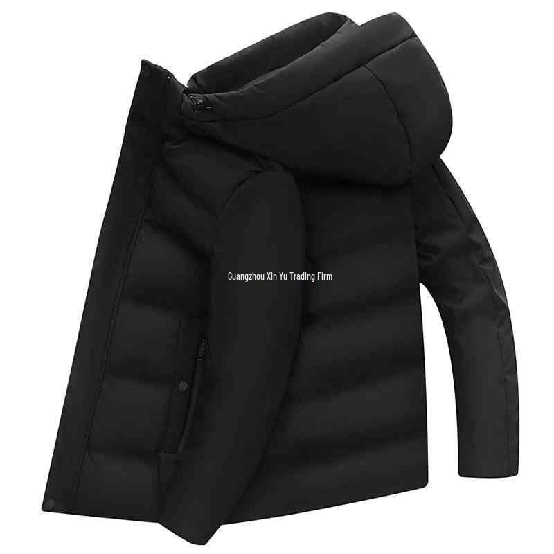 Men's Short Down Jacket - Warm, Thickened Winter Coat for Middle-Aged & Elderly